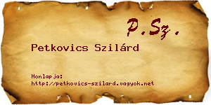 Petkovics Szilárd névjegykártya